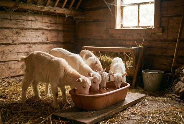 Организация поения молодняка в загоне