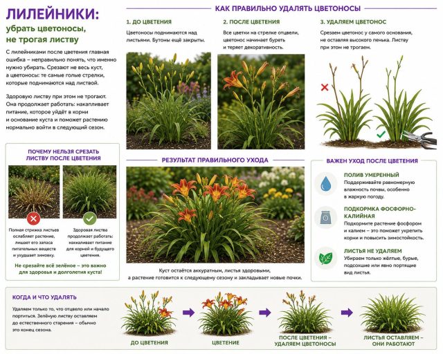 Схема обрезки лилейника Схема обрезки лилейника