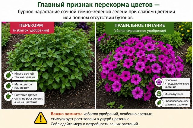 Главные признаки перекорма цветов