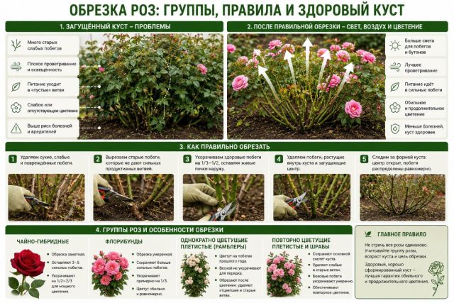 Правильная обрезка розы