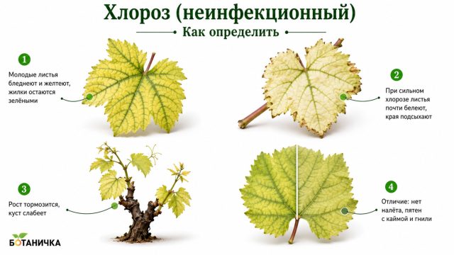 Хлороз винограда (неинфекционный) Хлороз (неинфекционный)
