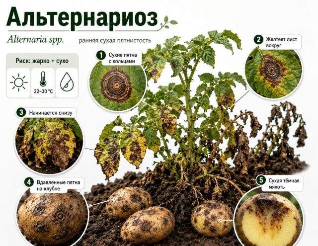 Симптомы альтернариоза картофеля