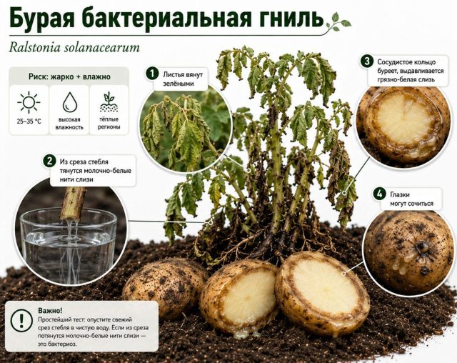 Бурая бактериальная гниль картофеля