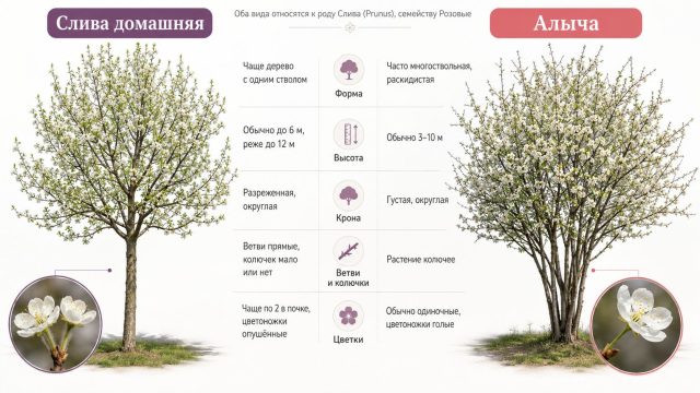 Сравнение алычи и сливы домашней Сравнение алычи и сливы домашней