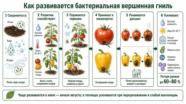 Как развивается бактериальная вершинная гниль Как развивается бактериальная вершинная гниль