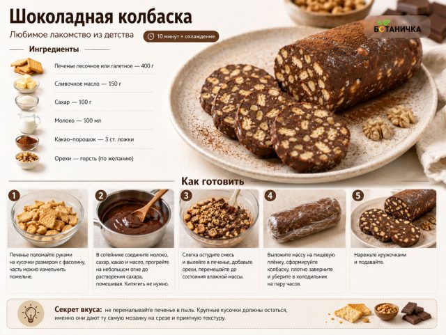 Шоколадная колбаска Шоколадная колбаска
