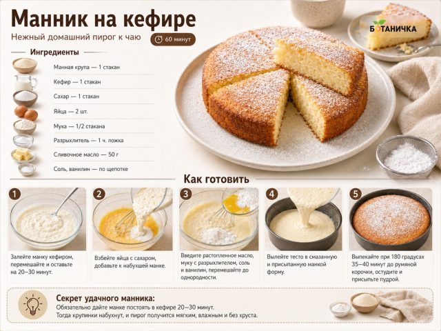 Манник на кефире Манник на кефире