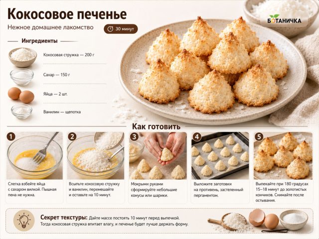 Кокосовое печенье Кокосовое печенье