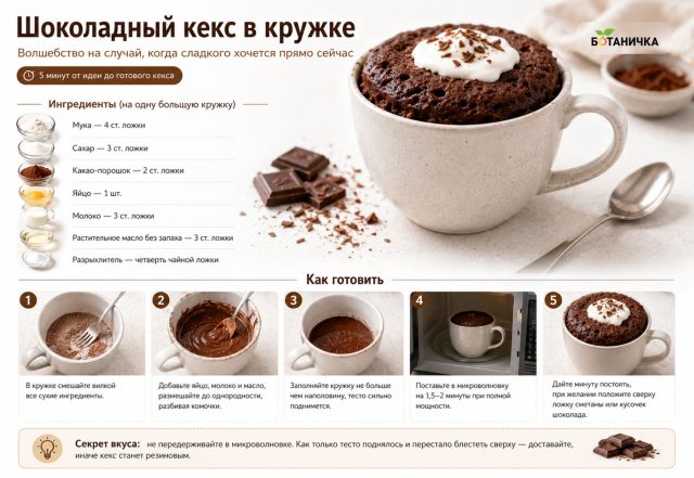 Шоколадный кекс в кружке Шоколадный кекс в кружке