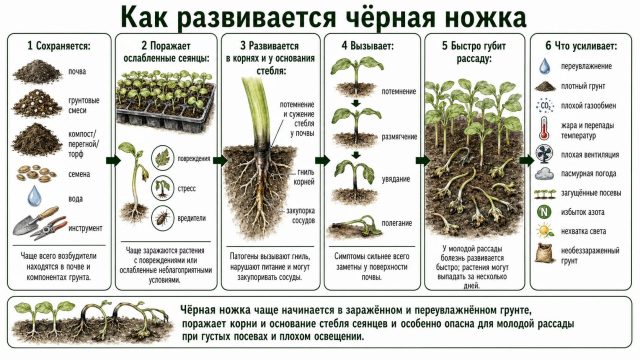 Как развивается чёрная ножка