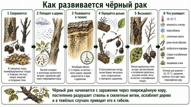 Как развивается чёрный рак