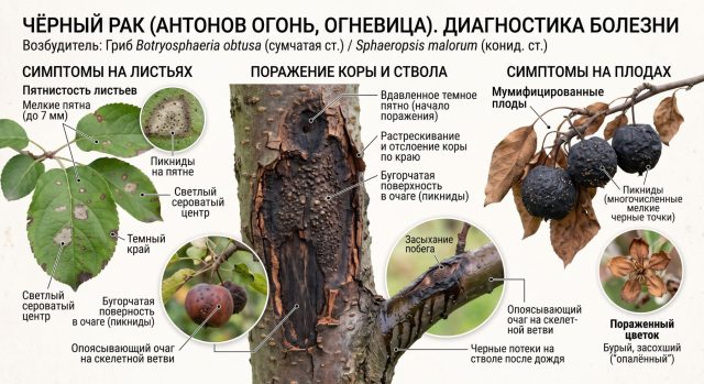 Симптомы чёрного рака