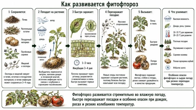 Как развивается фитофтороз Как развивается фитофтороз
