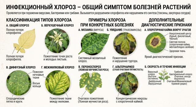 Симптомы инфекционного хлороза Симптомы инфекционного хлороза