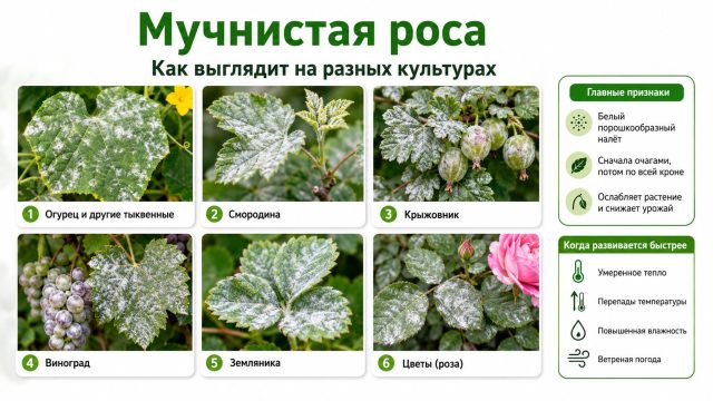 Как выглядит мучнистая роса на разных культурах Как выглядит мучнистая роса на разных культурах