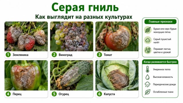 Как выглядит серая гниль на разных культурах Как выглядит серая гниль на разных культурах