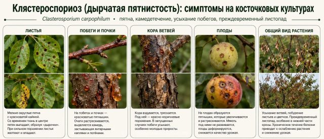 Возбудитель клястероспориоза – паразитический гриб-гифомицет Clasterosporium carpophilum Возбудитель клястероспориоза – паразитический гриб-гифомицет Clasterosporium carpophilum