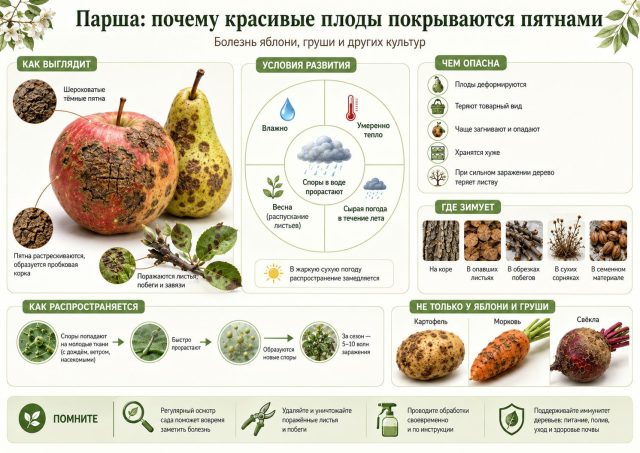 Как развивается парша