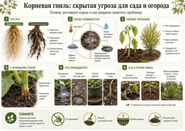 Как развивается корневая гниль растений