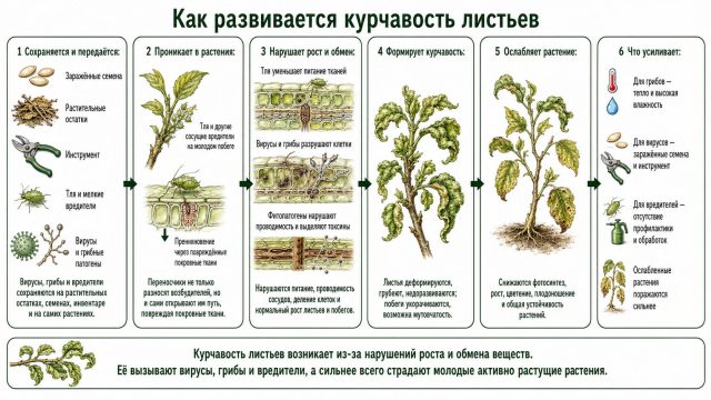Как развивается курчавость листьев Как развивается курчавость листьев