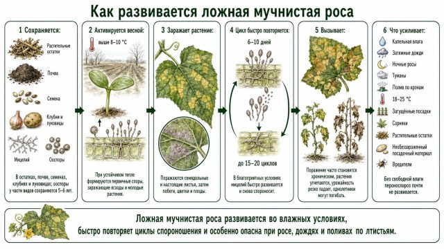 Как развивается ложная мучнистая роса Как развивается ложная мучнистая роса