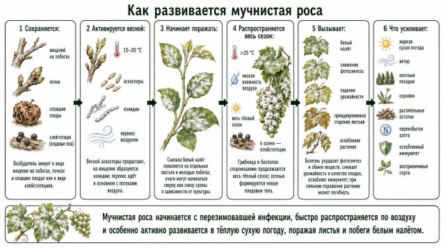 Как развивается мучнистая роса