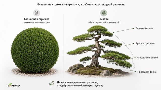 Ниваки - это работа с уже существующей формой растения Ниваки - это работа с уже существующей формой растения