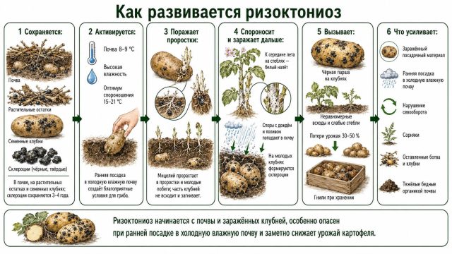Как развивается ризоктониоз