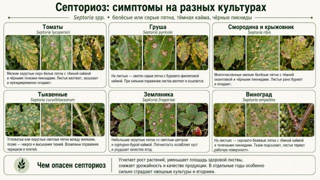 Септориоз вызывают грибы-аскомицеты рода Septoria. Как правило, отдельный вид грибов поражает один вид растений или группу близкородственных культур Септориоз вызывают грибы-аскомицеты рода Septoria. Как правило, отдельный вид грибов поражает один вид растений или группу близкородственных культур