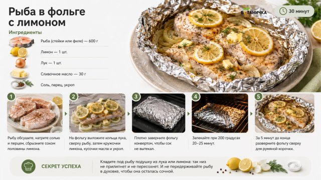 Рыба в фольге с лимоном Рыба в фольге с лимоном