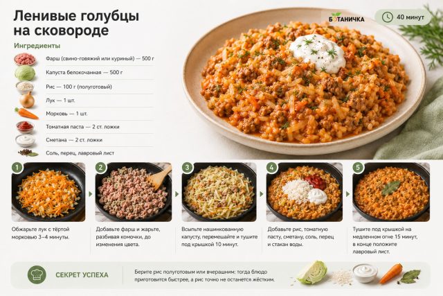Ленивые голубцы на сковороде Ленивые голубцы на сковороде