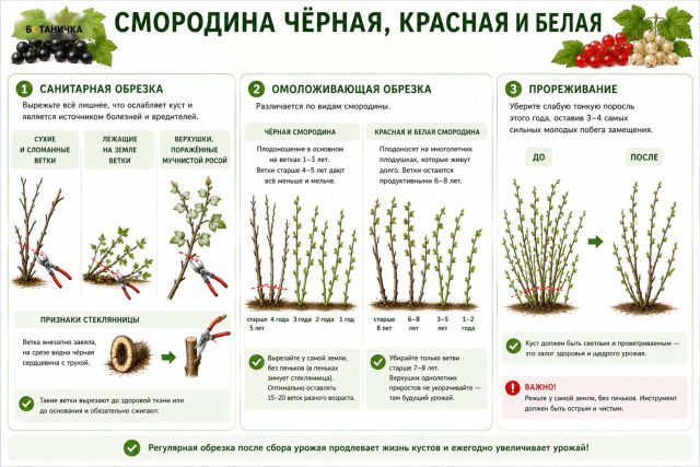 Смородина чёрная, красная и белая: правила обрезки Смородина чёрная, красная и белая: правила обрезки