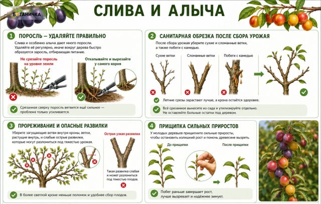 Слива и алыча: обрезка в августе Слива и алыча: обрезка в августе