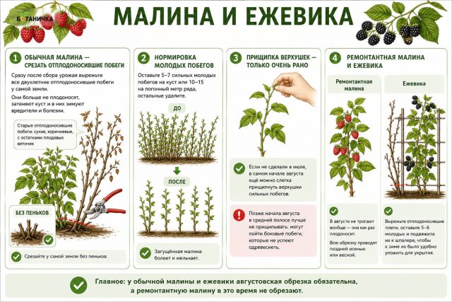 Малина и ежевика: правила обрезки в конце лета Малина и ежевика: правила обрезки в конце лета