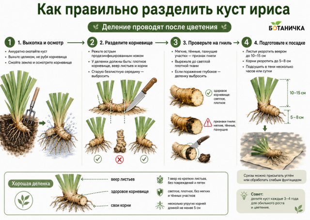 Как правильно разделить куст ириса Как правильно разделить куст ириса