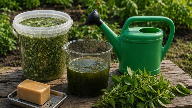 Из свежей здоровой картофельной ботвы готовят натуральный настой против тли, клещей, трипсов и мелких гусениц. Для обработки подходит только чистая зелёная масса без пятен, болезней и сильного поражения вредителями. Из свежей здоровой картофельной ботвы готовят натуральный настой против тли, клещей, трипсов и мелких гусениц. Для обработки подходит только чистая зелёная масса без пятен, болезней и сильного поражения вредителями.