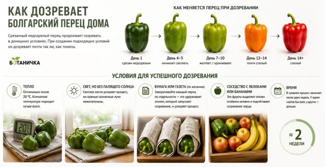 Как ускорить созревание перца дома?
