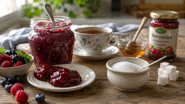 В классическом варенье сахар нужен не только ради вкуса: он связывает воду и помогает продукту храниться. Поэтому в традиционных рецептах его количество часто почти сопоставимо с массой ягод. В классическом варенье сахар нужен не только ради вкуса: он связывает воду и помогает продукту храниться. Поэтому в традиционных рецептах его количество часто почти сопоставимо с массой ягод.