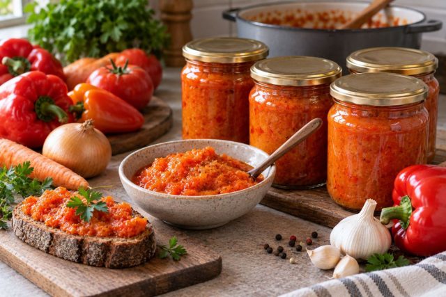 Икра из перца хороша тем, что в неё удобно пустить мягкие, не самые красивые плоды: после запекания и измельчения они превращаются в густую ароматную намазку, которая зимой отлично идёт к хлебу, картошке и мясу. Икра из перца хороша тем, что в неё удобно пустить мягкие, не самые красивые плоды: после запекания и измельчения они превращаются в густую ароматную намазку, которая зимой отлично идёт к хлебу, картошке и мясу.