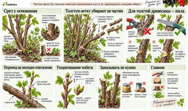 Как правильно вырезать ветвь смородины? Как правильно вырезать ветвь смородины?