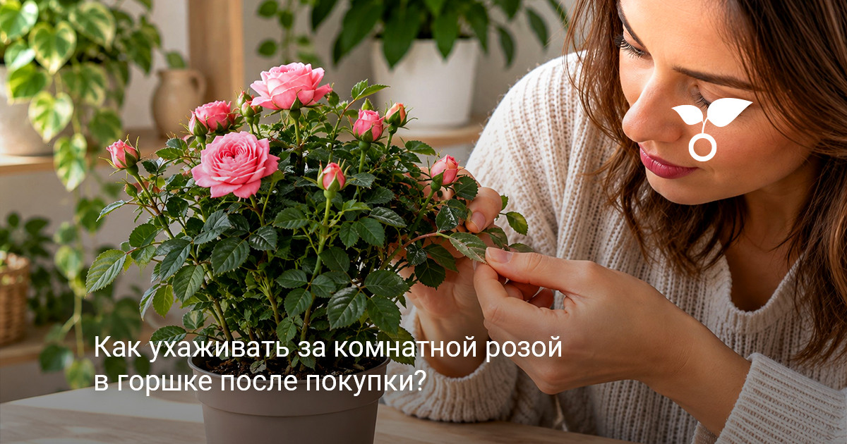 Комнатная роза после покупки миниатюрная роза в горшке на светлом подоконнике