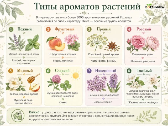 В мире насчитывается более 3000 ароматических растений. Интенсивность запаха у них различна и зависит от состава и концентрации эфирного масла В мире насчитывается более 3000 ароматических растений. Интенсивность запаха у них различна и зависит от состава и концентрации эфирного масла