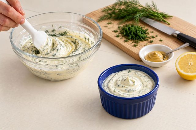 Густой йогурт с укропом и горчицей освежает вкус минтая и хека, а прохладный соус приятно оттеняет горячую рыбу. Дайте ему немного настояться в холодильнике и подавайте отдельно, без нагревания. Густой йогурт с укропом и горчицей освежает вкус минтая и хека, а прохладный соус приятно оттеняет горячую рыбу. Дайте ему немного настояться в холодильнике и подавайте отдельно, без нагревания.